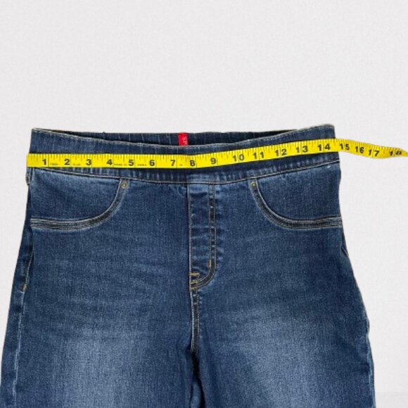 Spanx Distressed Ankle Skinny Jeans Raw Hem Stretchy Denim Shaping Size M - Picture 8 of 10